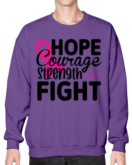Hope Courage Strength Fight 21# - breast cancer- Sweatshirt - Crew