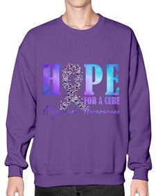 Hope For A Cure AlzheimerS Awareness 163# - alzheimers- Sweatshirt - Crew