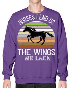 Horses lend us the wings we lack Style 43# - horse- Sweatshirt - Crew