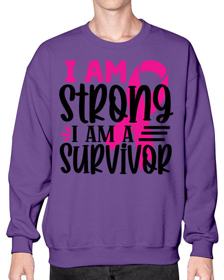 I Am Strong I Am a Survivor 19# - breast cancer- Sweatshirt - Crew