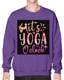 It s yoga O clock  345# - yoga- Sweatshirt - Crew