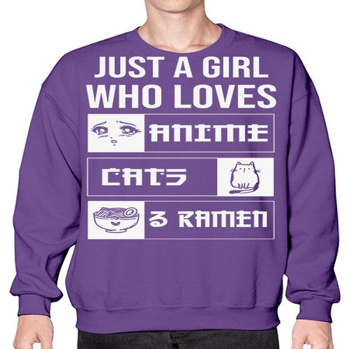 Just A Girl Who Loves 263# - anime- Sweatshirt - Crew