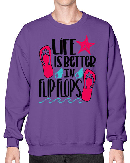 Life Is Better Is FlipFlops Style 31# - summer- Sweatshirt - Crew