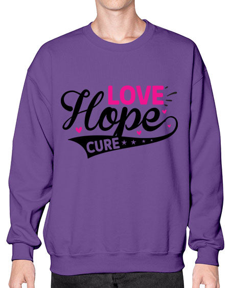 Love Hope Cure 14# - breast cancer- Sweatshirt - Crew