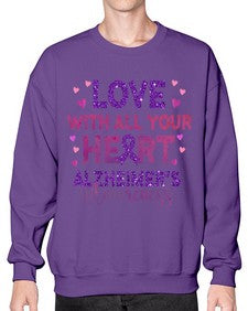 Love With All Your Heart Alzheimer 195# - alzheimers- Sweatshirt - Crew