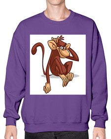 Monkey 174# - cartoon animals- Sweatshirt - Crew