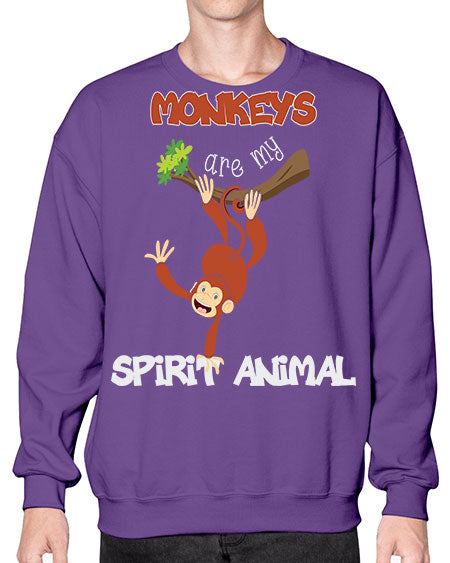 Monkeys Are my Spirit Animals 19# - monkey- Sweatshirt - Crew