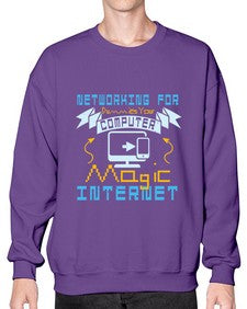 Networking for dummies your computer magic internet 22# - computer- Sweatshirt - Crew