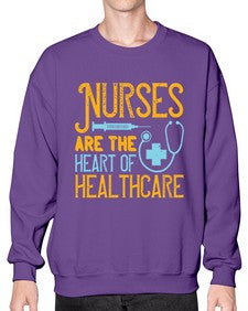 Nurses are the heart of healthcare Style 1229# - nurse- Sweatshirt - Crew