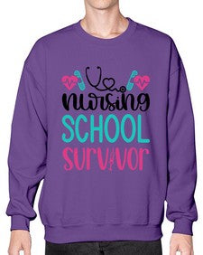 Nursing School Survivor Style Style 1279# - nurse- Sweatshirt - Crew