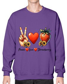 Peace Love Strawberry Festival 1479# - strawberry- Sweatshirt - Crew