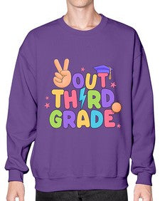 Peace Out third Grade Peace 648# - third grade- Sweatshirt - Crew