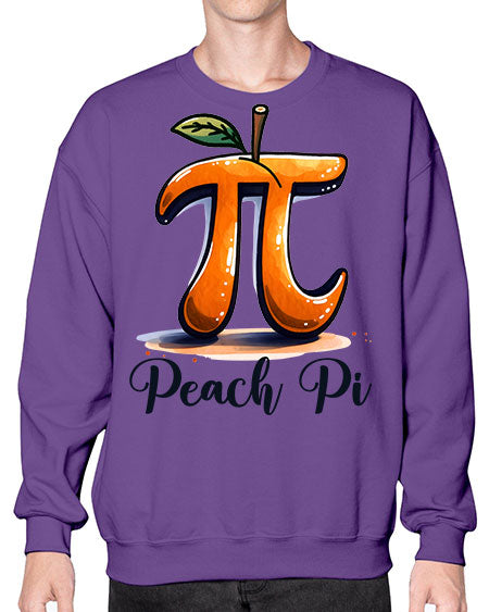 Peach Pi Math Teacher 32# - pi- Sweatshirt - Crew