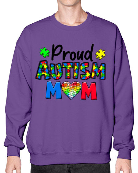Proud Autism Mom - autism- Sweatshirt - Crew