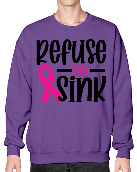 Refuse to Sink 9# - breast cancer- Sweatshirt - Crew