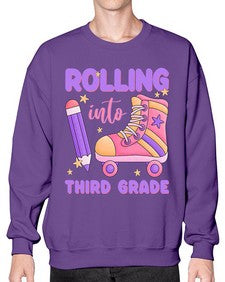 Rolling into third Grade 790# - third grade- Sweatshirt - Crew