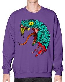 Snake 227# - cartoon animals- Sweatshirt - Crew