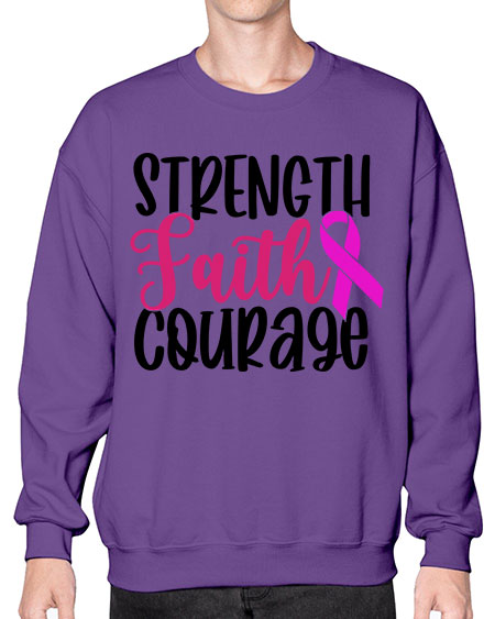 Strength Faith Courage 7# - breast cancer- Sweatshirt - Crew