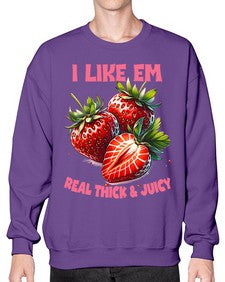 Thick and Juicy Strawberry Festival 1636# - strawberry- Sweatshirt - Crew