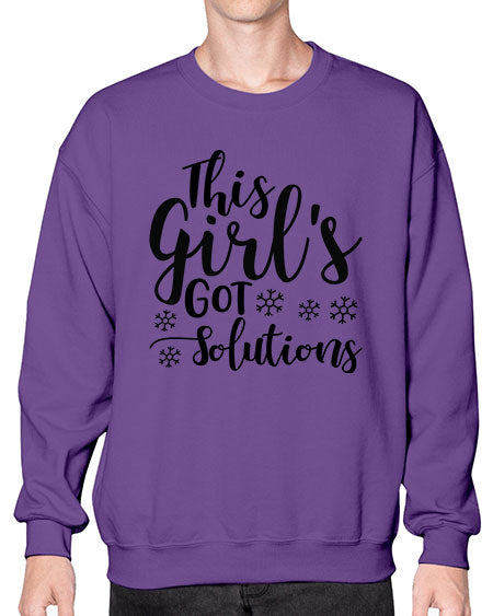 This Girl s Got Solutions 17# - general science- Sweatshirt - Crew