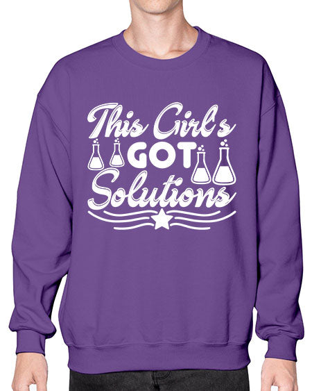 This Girl s Got Solutions 18# - general science- Sweatshirt - Crew