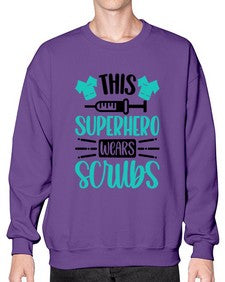 This Superhero Wears Style Style 1566# - nurse- Sweatshirt - Crew