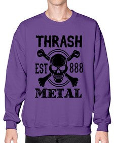 Thrash metal 1171# - skull and bones- Sweatshirt - Crew