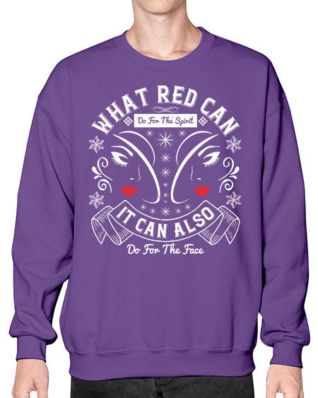 What red can do for the spirit it can also do for the face Style 175# -makeup Sweatshirt - Crew