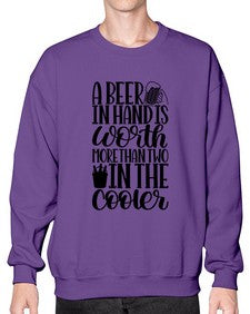 a beer in hand is worth 516# - beer- Sweatshirt - Crew