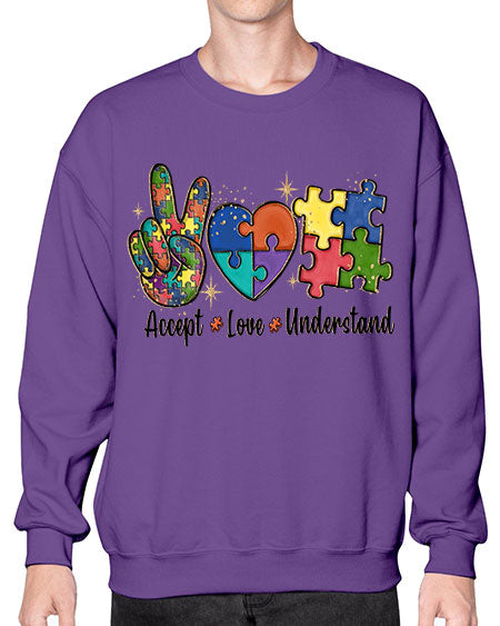 accept love understand 2# - autism- Sweatshirt - Crew
