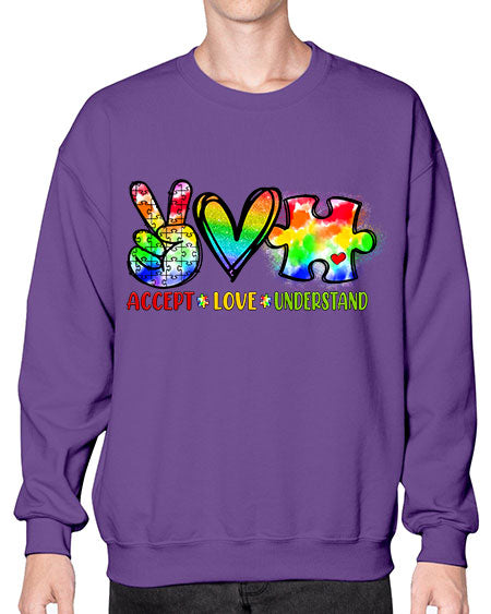 accept love understand - autism- Sweatshirt - Crew