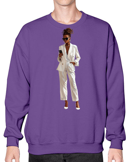 african american girl 1# -  fashion- Sweatshirt - Crew