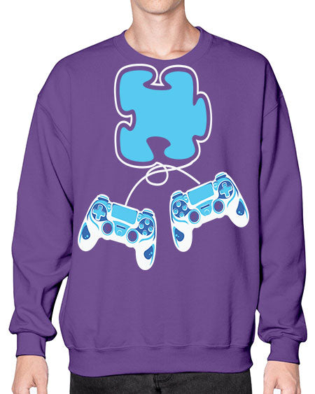 autism awareness gamer puzzle piece 11# - autism- Sweatshirt - Crew