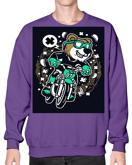 bear motocross rider 37# - bears - animals- Sweatshirt - Crew