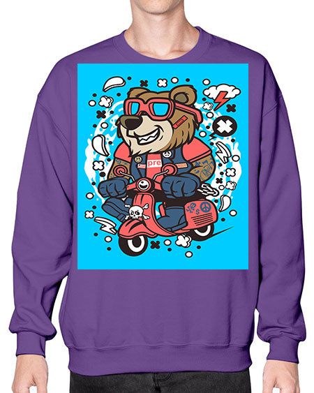 bear scooterist 41# - bears - animals- Sweatshirt - Crew