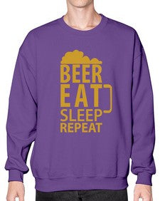 beer eat sleep 644# - beer- Sweatshirt - Crew