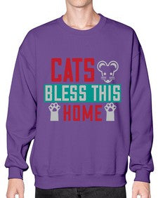 cats bless this home Style 36# - cats- Sweatshirt - Crew
