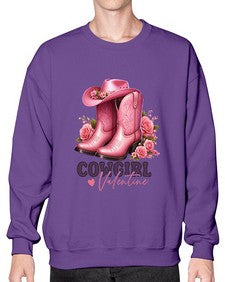 cowgirl valentine cupid valentine 352# - western- Sweatshirt - Crew