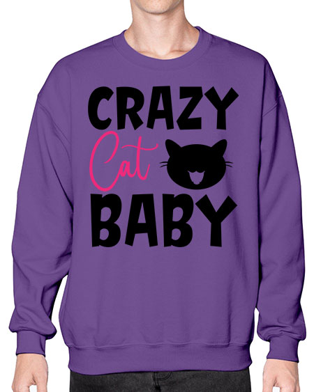 crazy cat baby Style 66# - baby- Sweatshirt - Crew