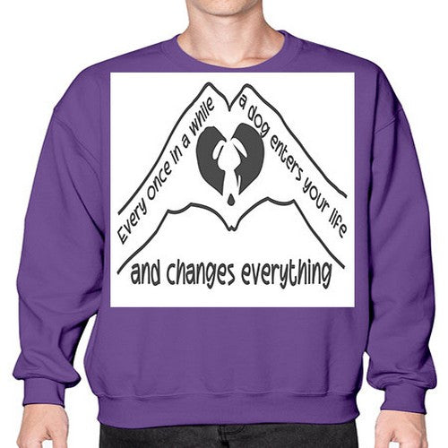 dog changes everything 75# - dogs- Sweatshirt - Crew