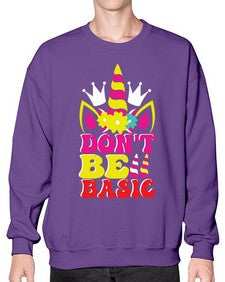 dont be basic 94# - unicorn- Sweatshirt - Crew