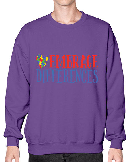 embrace differences Style 13# - autism- Sweatshirt - Crew