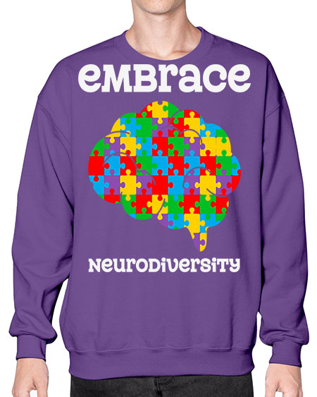 embrace neurodiversity autism awareness 87# - autism- Sweatshirt - Crew