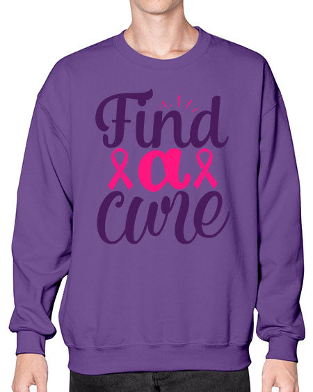 find a cure - breast cancer- Sweatshirt - Crew