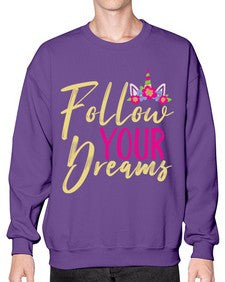 follow your dreams 133# - unicorn- Sweatshirt - Crew