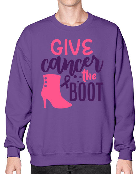 give cancer the boot Style 11# - breast cancer- Sweatshirt - Crew
