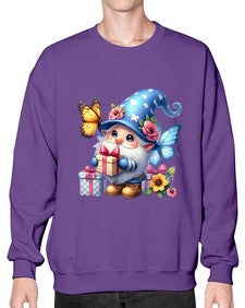 gnome with butterfly 03# - gnome- Sweatshirt - Crew
