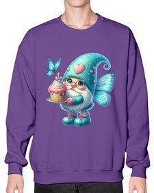 gnome with butterfly 20# - gnome- Sweatshirt - Crew