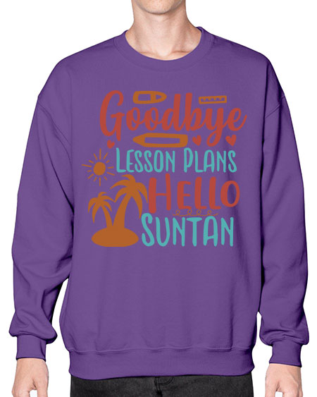goodbye lesson plans hello summer 104# - summer- Sweatshirt - Crew