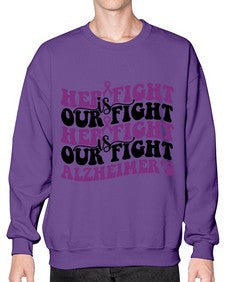 her fight is our fight alzheimer s 156# - alzheimers- Sweatshirt - Crew